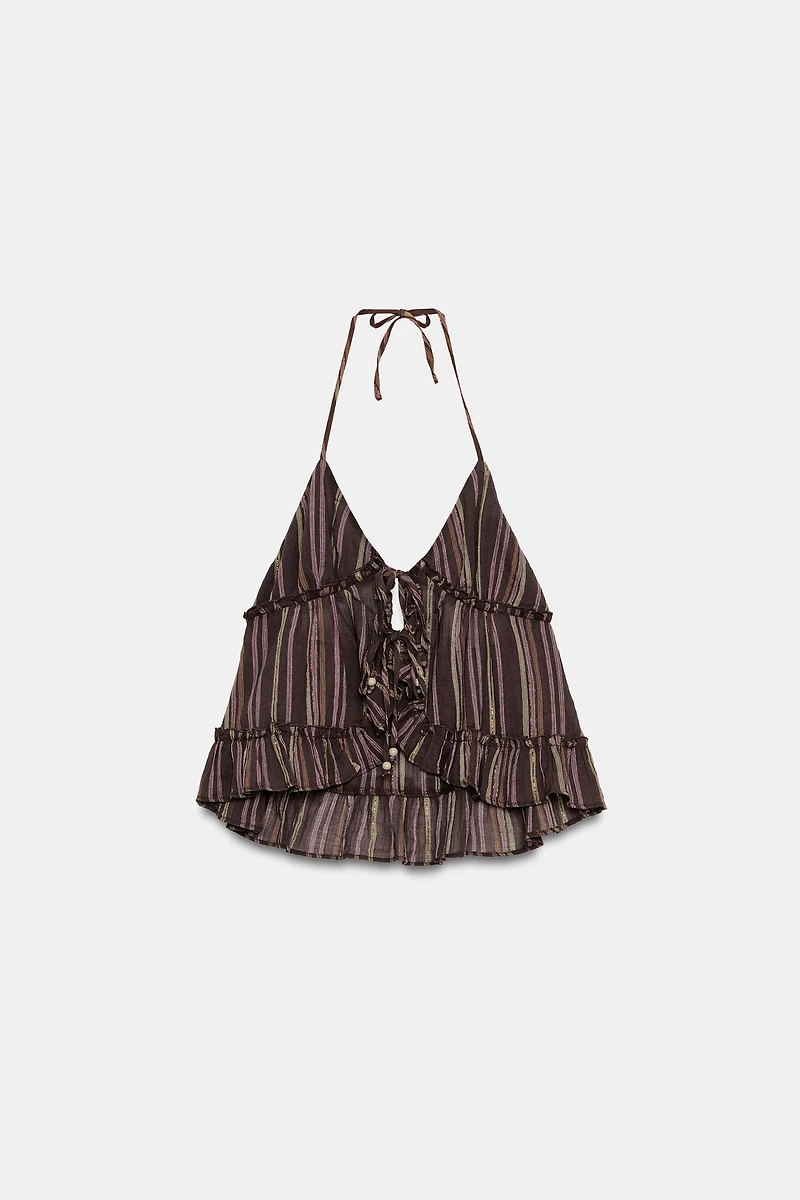 STRIPED METALLIC THREAD TOP