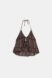 STRIPED METALLIC THREAD TOP
