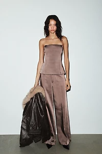 PANTALON SATINÉ TAILLE HAUTE