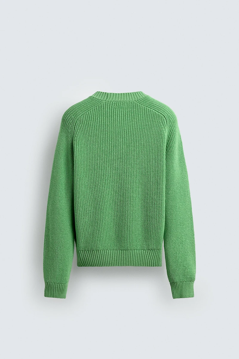 TEXTURED COTTON-CASHMERE SWEATER