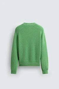 TEXTURED COTTON-CASHMERE SWEATER