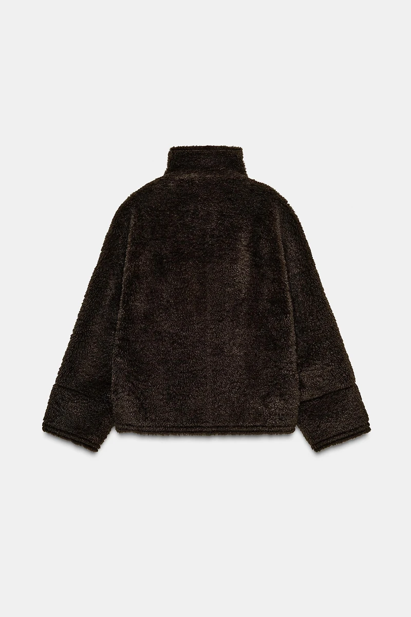 ZW COLLECTION FAUX SHEARLING DOUBLE-FACED JACKET