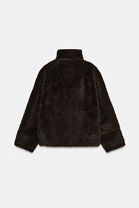 ZW COLLECTION FAUX SHEARLING DOUBLE-FACED JACKET