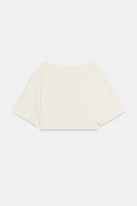 BOAT NECK COTTON T-SHIRT
