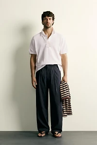 STRAIGHT FIT SEERSUCKER PANTS