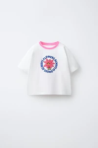 T-SHIRT À PIÈCE VELOURS BOUCLÉ
