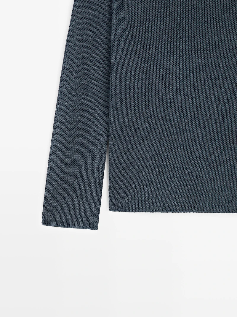 Pull en maille ajourée coton mélangé