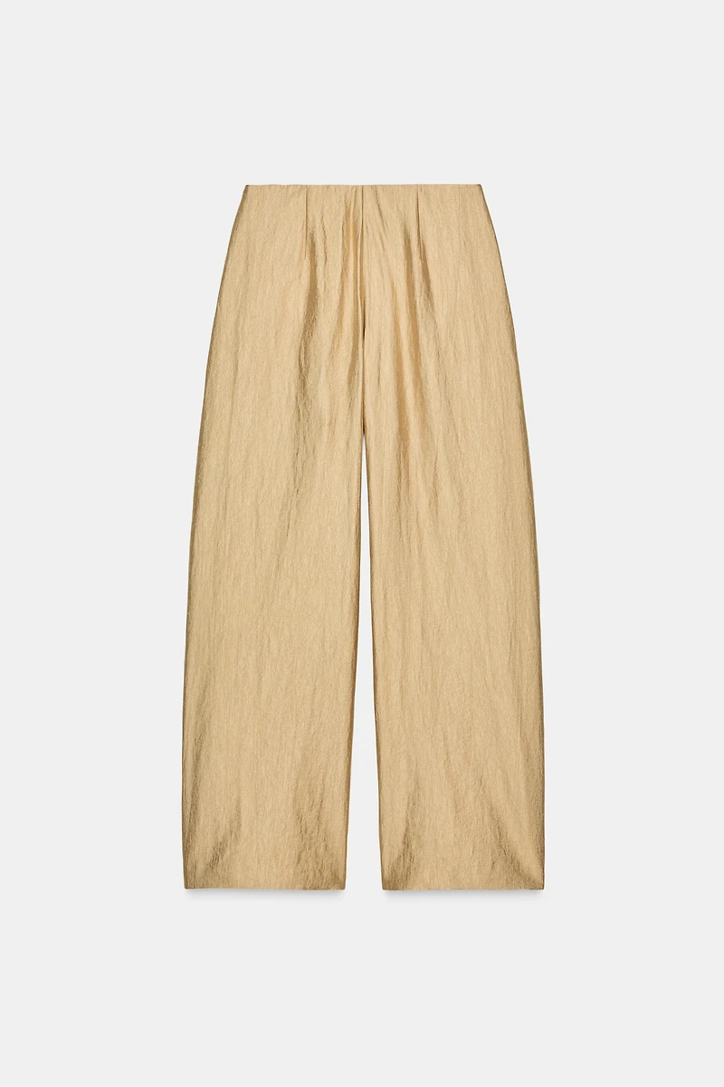 METALLIC PLEATED PANTS ZW COLLECTION