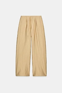 METALLIC PLEATED PANTS ZW COLLECTION