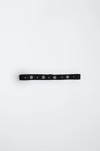 ELASTIC RHINESTONE FLOWER HEADBAND