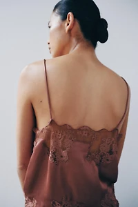 SATIN LACE CAMISOLE TOP