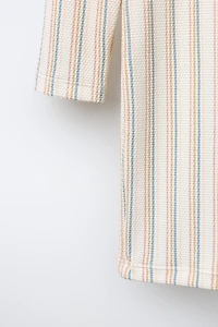 1-6 YEARS/ STRIPED TEXTURED SWIMSUIT