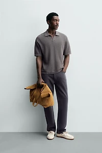 RELAXED FIT KNIT POLO SHIRT