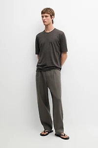 Wool blend knit T-shirt