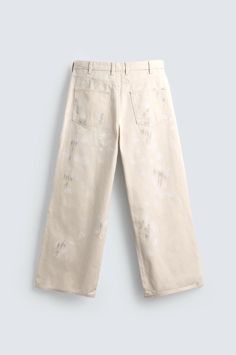 ABSTRACT PRINT TEXTURED PANTS