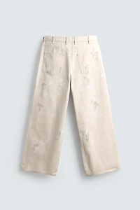 ABSTRACT PRINT TEXTURED PANTS