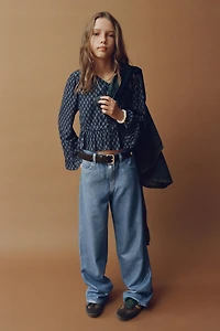 FOIL WIDE LEG JEANS