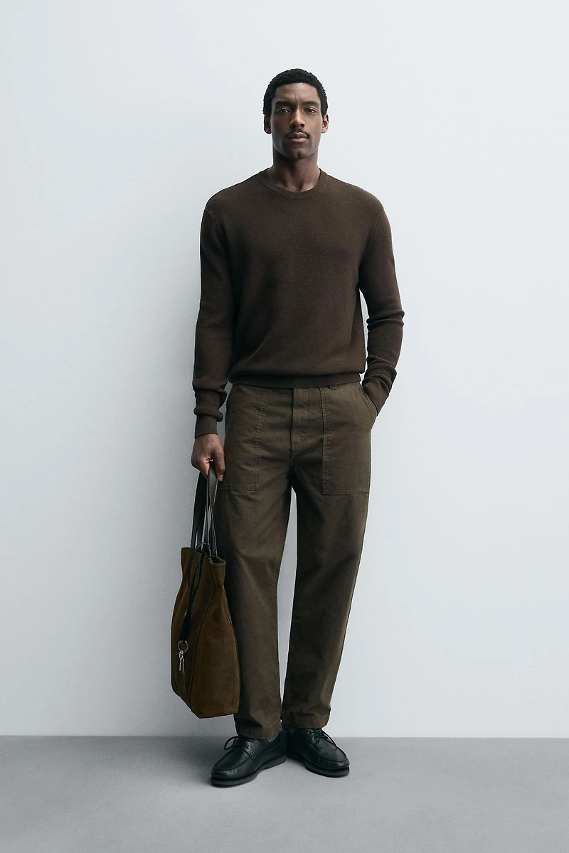 REGULAR FIT WAFFLE JUMPER