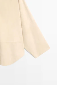 Suede leather shirt with snap button detail