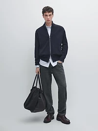 Cardigan en laine mélangée à fermeture Éclair