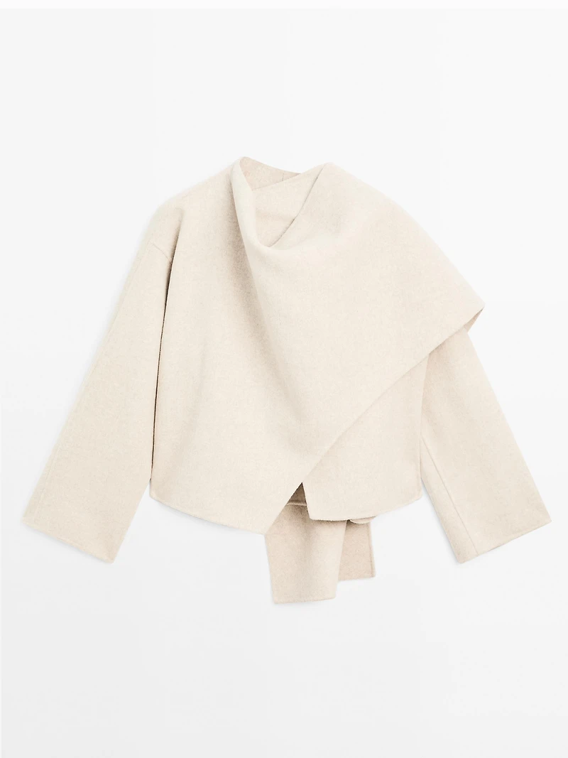 Short coat with scarf detail