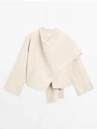 Short coat with scarf detail
