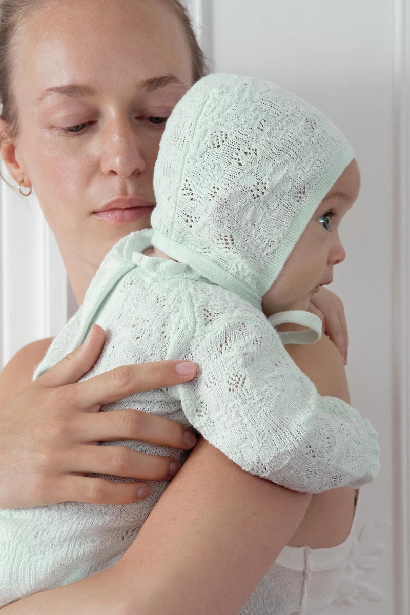 COTTON AND SILK KNIT BODYSUIT