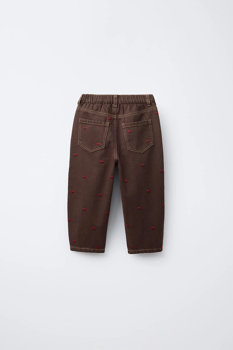 PANTALON EN SERGÉ BALLON CŒURS