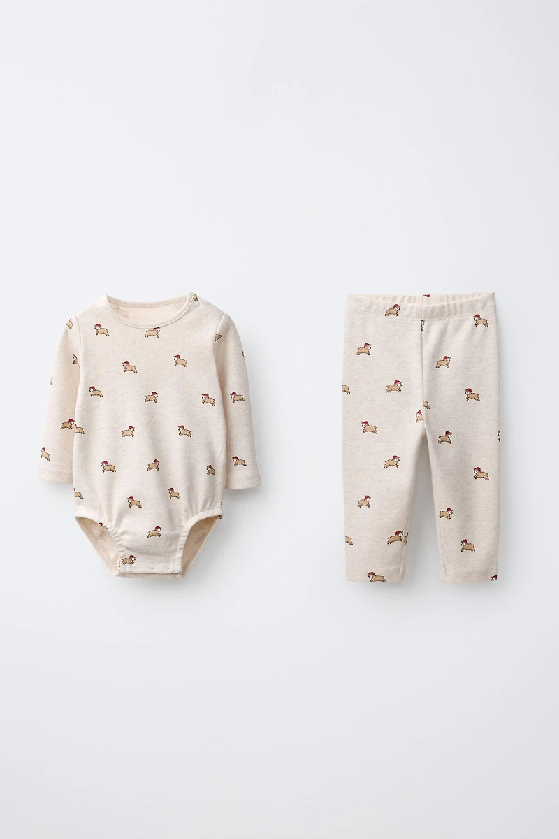 ENSEMBLE BODY ET LEGGING IMPRIMÉ MOUTONS