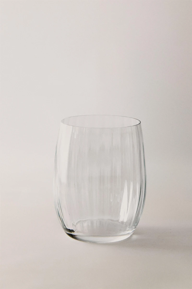 BOHEMIA CRYSTAL TUMBLER WITH LINES