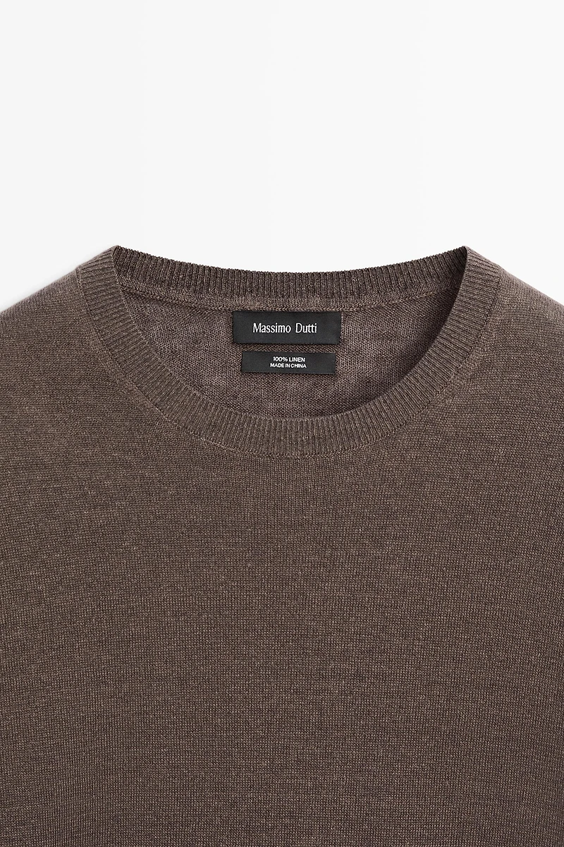Lightweight 100% linen knit T-shirt