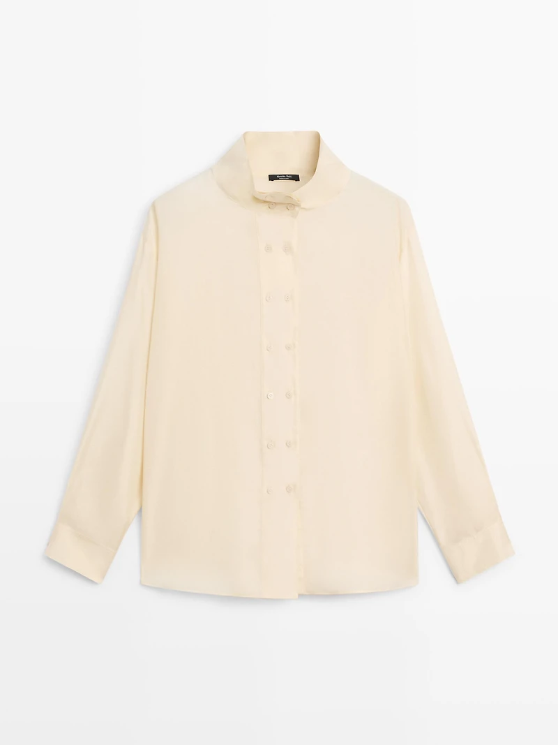 Silk shirt with button detail