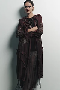 TOP BIMATIÈRE EN CRÊPE GEORGETTE À PAILLETTES