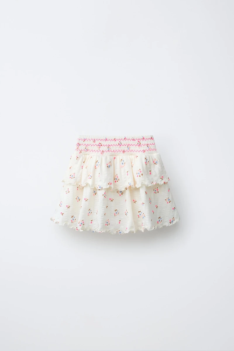 FLORAL TEXTURED SKORT
