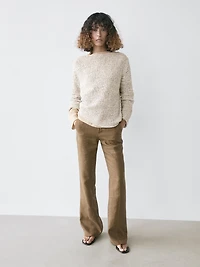 Boat neck knit sweater