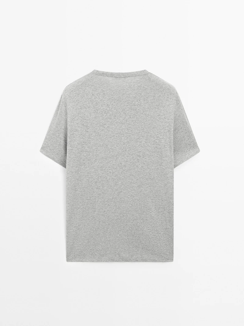 T-shirt chiné lin et coton