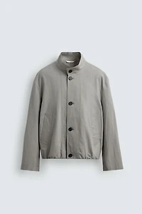 RELAXED FIT CHECKED TEXTURED JACKET