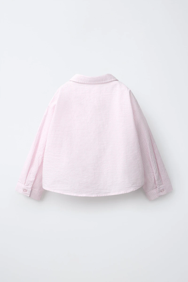 STRIPED SHIRT AND EMBROIDERED DOG T-SHIRT SET