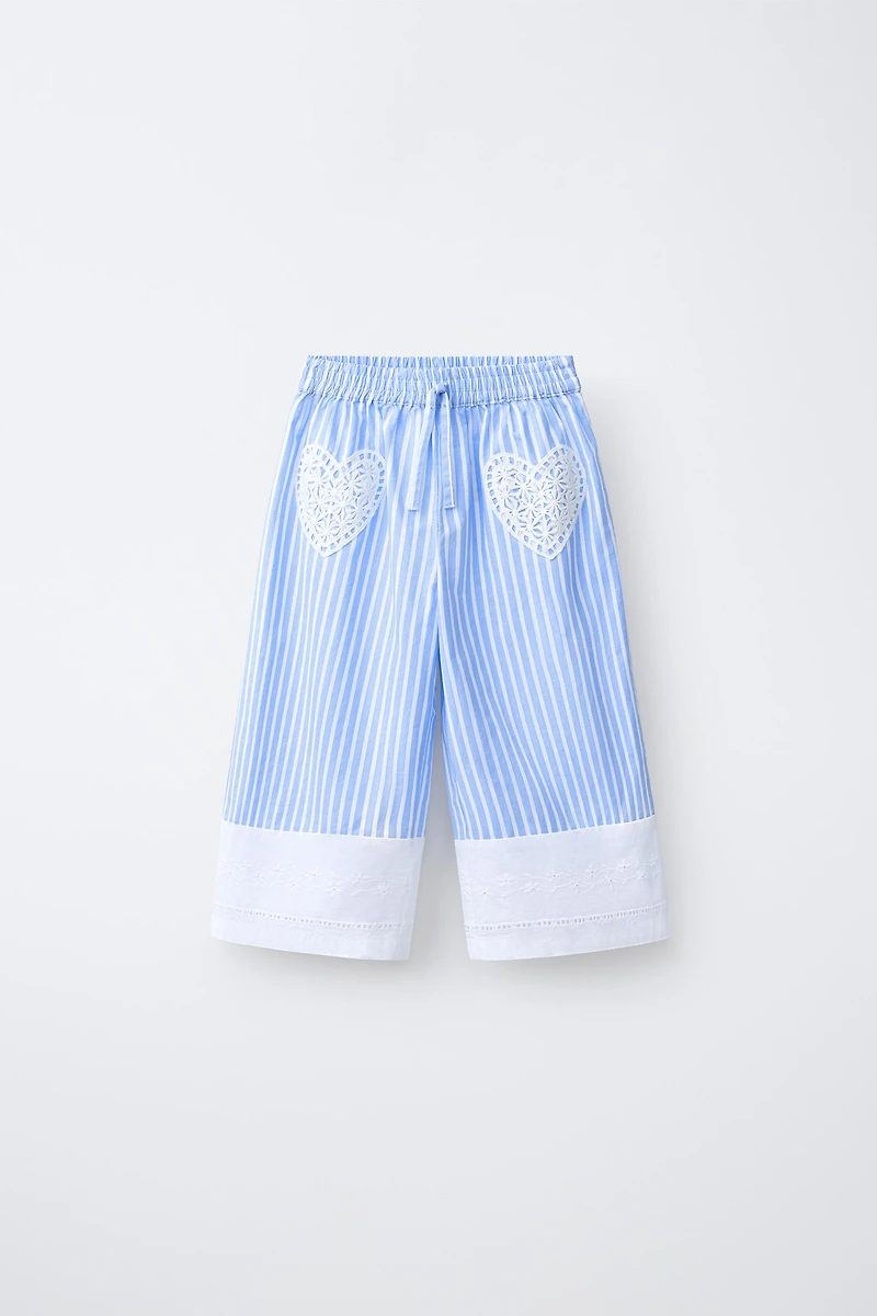 CROCHET HEART STRIPED PANTS