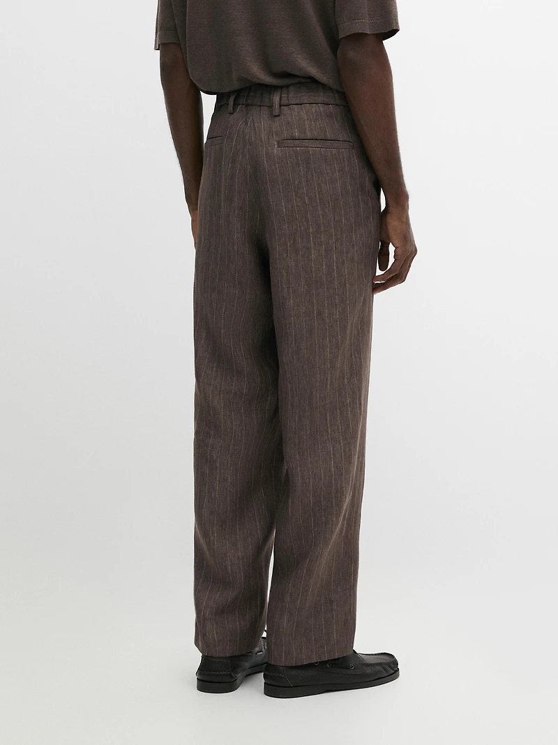Striped linen trousers