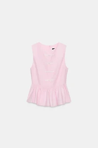 PEPLUM TOP WITH FIREMAN CLASPS