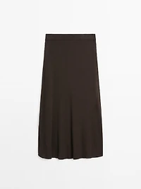 Long ribbed knit skirt