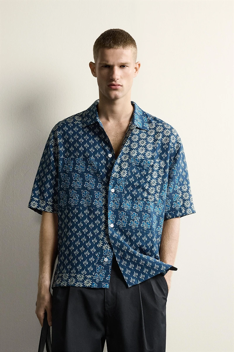PATCHWORK PRINT RELAXED FIT SHIRT