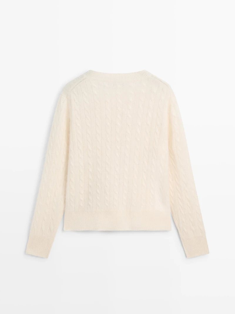 100% wool cable-knit cardigan