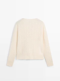 100% wool cable-knit cardigan