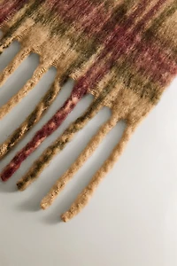 SOFT CHECK BLANKET WITH FRINGING