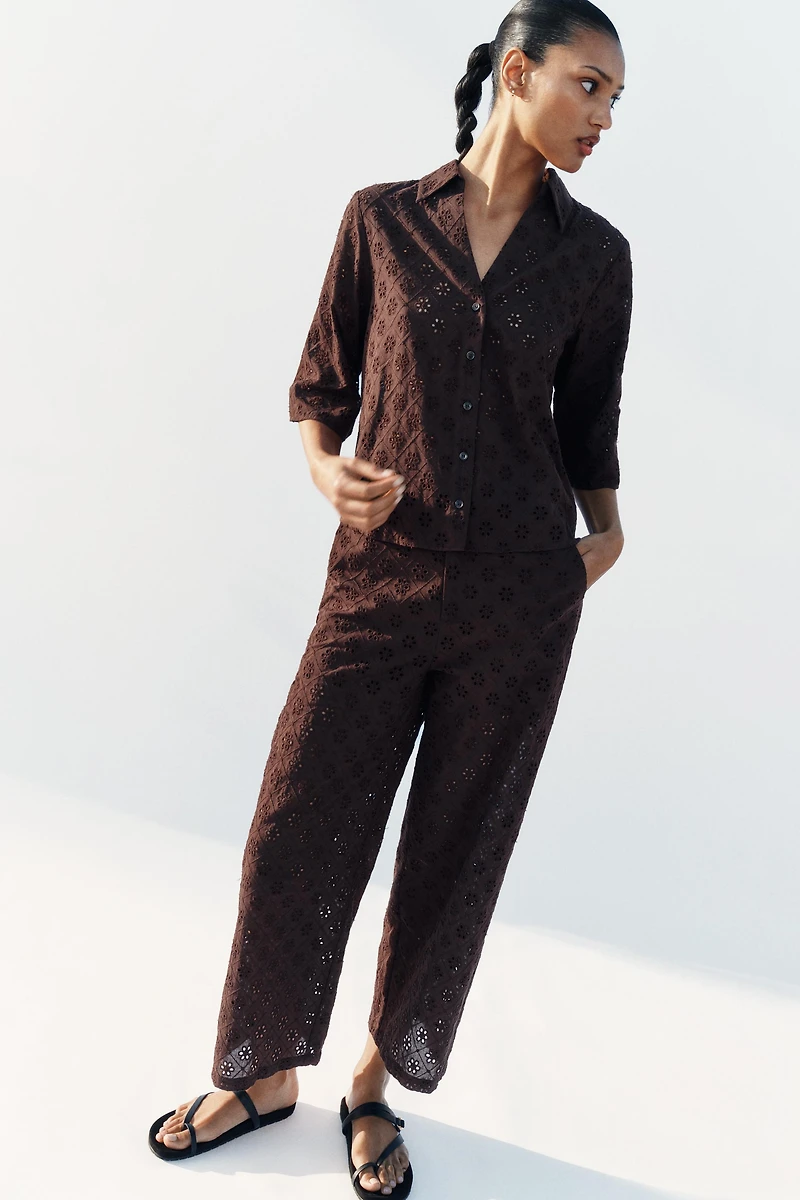CULOTTES WITH OPENWORK EMBROIDERY