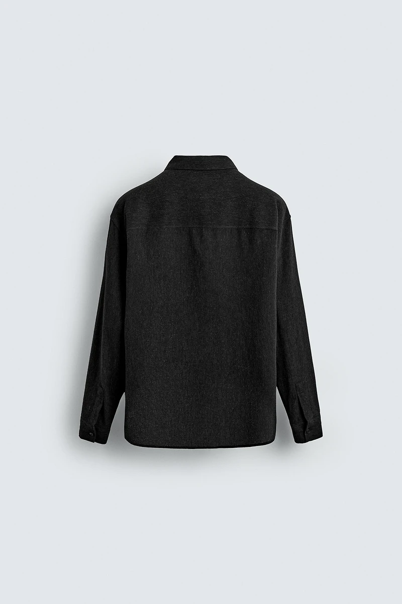 TEXTURED COTTON BLEND SHIRT