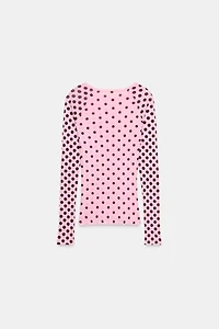 T-SHIRT SUPIMA® MANCHES LONGUES À POIS
