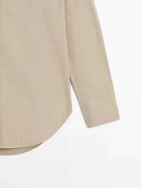 Long 100% cotton poplin shirt